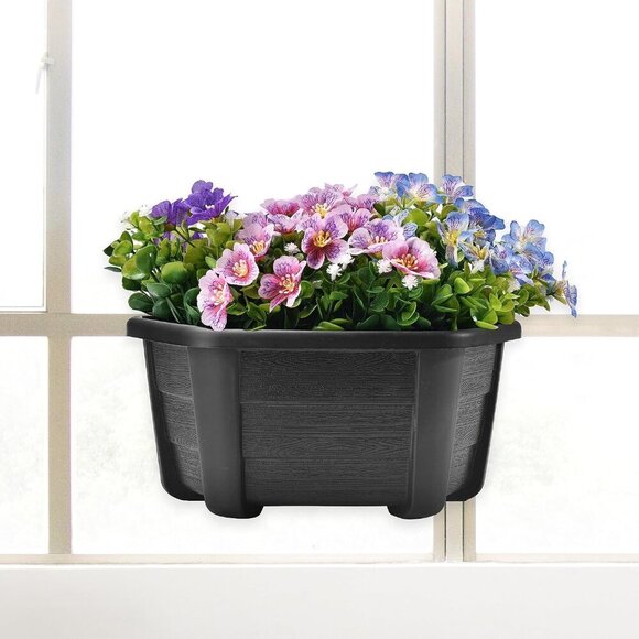 9.8 Inches Self Watering Wall Planters for Indoor Plants, Railing Planters Balco - Picture 2 of 9